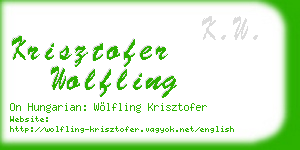 krisztofer wolfling business card